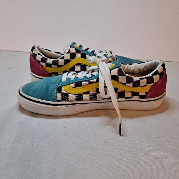 Vans Old Skool Crazy Checks Sneakers Unisex Mens 6.5 Womens 8 Suede Multicolor - Picture 5 of 9